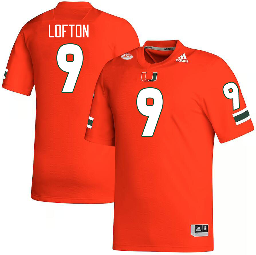 Men #9 Elija Lofton Miami Hurricanes College Football Jerseys Stitched-Orange
